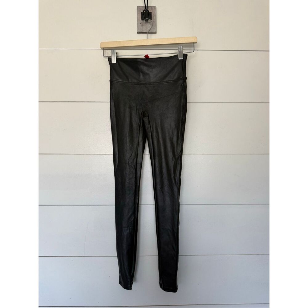 Spanx Women’s XS Black Faux Leather Pull on Leggings Pants